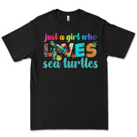 Black just a girl who loves sea turtle Premium Tee - Artiststas