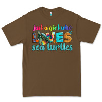 Cacao just a girl who loves sea turtle Premium Tee - Artiststas