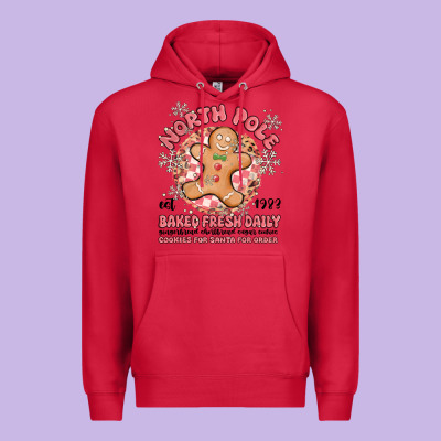 North Pole Baked Fresh Daily Premium Hoodie Designed By Maliassmallbusiness