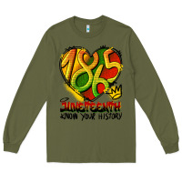 Army Green juneteenth 1865 graffiti Long Sleeve Tee - HRA Design Shop