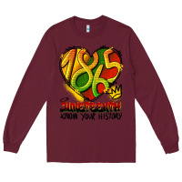 Burgundy juneteenth 1865 graffiti Long Sleeve Tee - HRA Design Shop