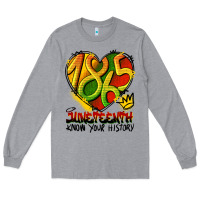 Heather Grey juneteenth 1865 graffiti Long Sleeve Tee - HRA Design Shop