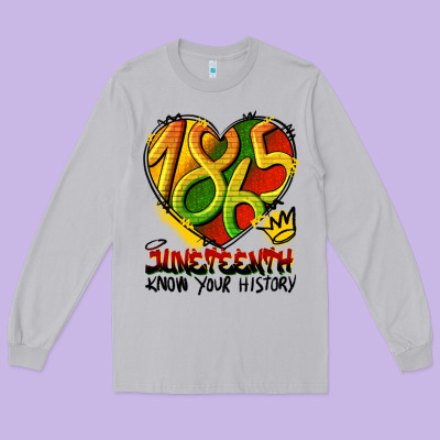 Juneteenth 1865 Graffiti Long Sleeve Tee Designed By Hra Design Shop