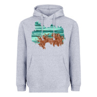 Heather Grey wood leather patch Heavyweight Hoodie - AdoDesignShop