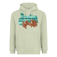 Matcha wood leather patch Heavyweight Hoodie - AdoDesignShop
