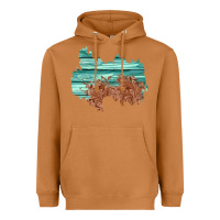 Meerkat wood leather patch Heavyweight Hoodie - AdoDesignShop