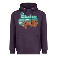 Plum wood leather patch Heavyweight Hoodie - AdoDesignShop
