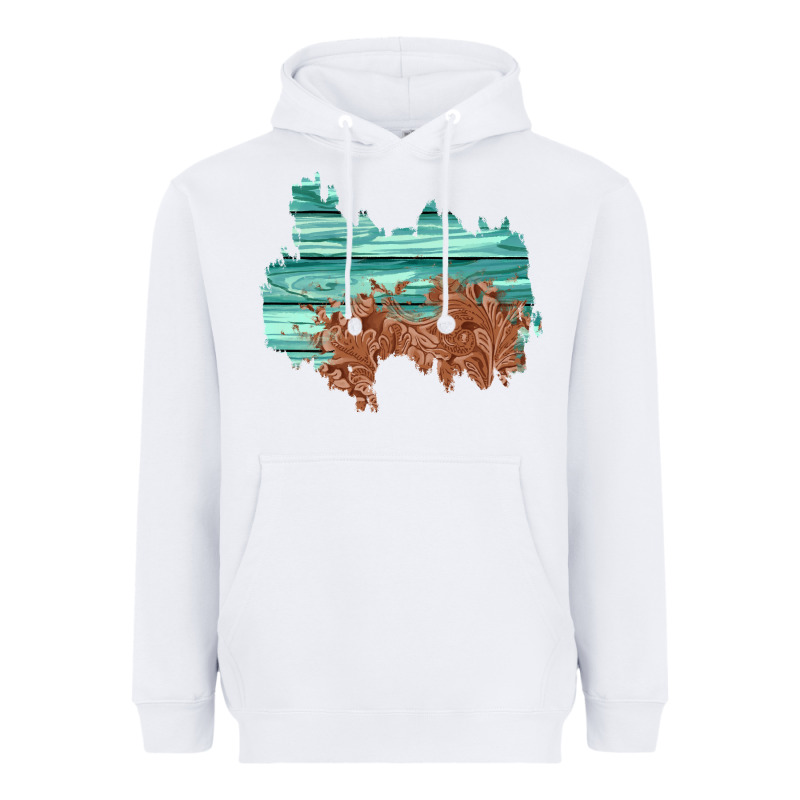 Wood Leather Patch Heavyweight Hoodie by AdoDesignShop | Teevron