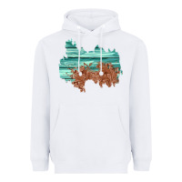 White wood leather patch Heavyweight Hoodie - AdoDesignShop