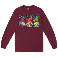 Burgundy autism gnomes Long Sleeve Tee - AdoDesignShop