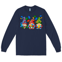 Navy autism gnomes Long Sleeve Tee - AdoDesignShop