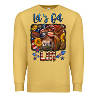 Antique Gold let's get lit 4th of july cow Premium Sweatshirt - LillyAllenDesigns