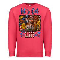 Cardinal let's get lit 4th of july cow Premium Sweatshirt - LillyAllenDesigns