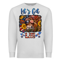 Dove Grey let's get lit 4th of july cow Premium Sweatshirt - LillyAllenDesigns