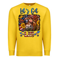 Lemon let's get lit 4th of july cow Premium Sweatshirt - LillyAllenDesigns