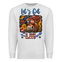 Oatmeal Heather let's get lit 4th of july cow Premium Sweatshirt - LillyAllenDesigns