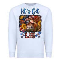 White let's get lit 4th of july cow Premium Sweatshirt - LillyAllenDesigns