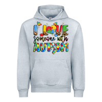 Heather Grey i love someone with autism Urban Hoodie - LillyAllenDesigns