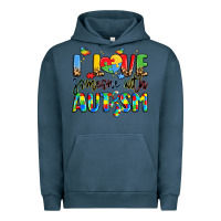 Pigment Midnight Navy i love someone with autism Urban Hoodie - LillyAllenDesigns
