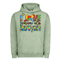 Pigment Oil Green i love someone with autism Urban Hoodie - LillyAllenDesigns