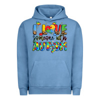 Pigment Pebble Blue i love someone with autism Urban Hoodie - LillyAllenDesigns