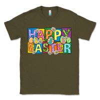 Army Green happy easter with eggs Classic Tee - Neo Western