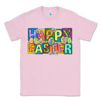 Bubblegum Pink happy easter with eggs Classic Tee - Neo Western