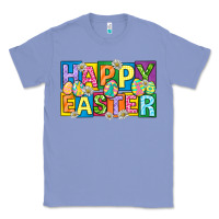 Colony Blue happy easter with eggs Classic Tee - Neo Western
