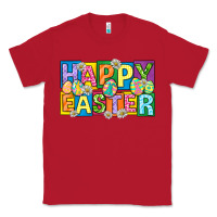 Red happy easter with eggs Classic Tee - Neo Western