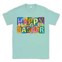 Seafoam happy easter with eggs Classic Tee - Neo Western