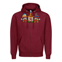 Burgundy mexican gnomes Zipper Hoodie - JahusDesignShop