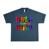 Midnight Navy teacher life crayons Urban Heavy Tee - texasbilliewilder
