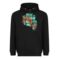 Black wood leather patch Heavyweight Hoodie - AdoDesignShop