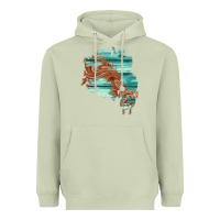 Matcha wood leather patch Heavyweight Hoodie - AdoDesignShop