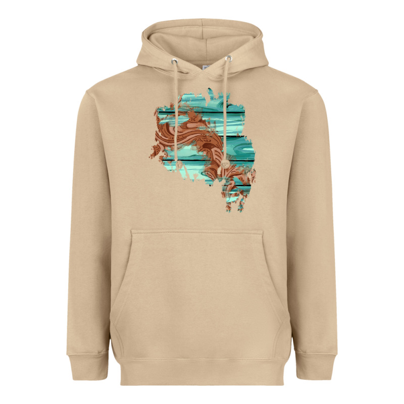 Wood Leather Patch Heavyweight Hoodie by AdoDesignShop | Teevron