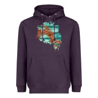 Plum wood leather patch Heavyweight Hoodie - AdoDesignShop