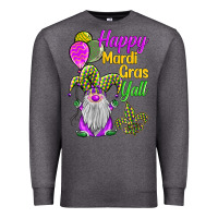 Charcoal Heather happy mardi gras y'all Premium Sweatshirt - BarkalooDesign
