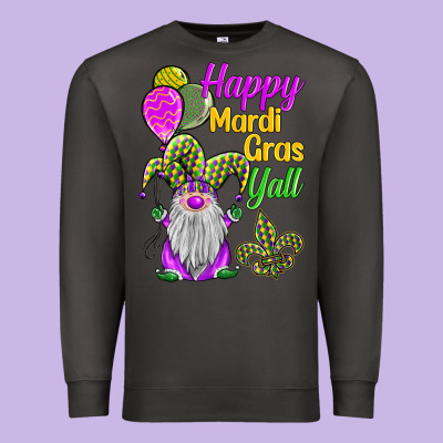 Happy Mardi Gras Y'all Premium Sweatshirt Designed By Barkaloodesign