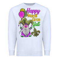 White happy mardi gras y'all Premium Sweatshirt - BarkalooDesign