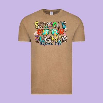School's Out For Summer Teacher Life Vintage Tee Designed By Zillion Design Studio