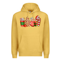 Antique Gold christmas tree cake and coffee cups ado Premium Hoodie - AdoDesignShop