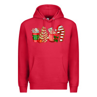 Cardinal christmas tree cake and coffee cups ado Premium Hoodie - AdoDesignShop