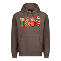 Coffee christmas tree cake and coffee cups ado Premium Hoodie - AdoDesignShop