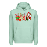 Seafoam christmas tree cake and coffee cups ado Premium Hoodie - AdoDesignShop
