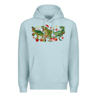Blue Mist christmas dinosaurs Premium Hoodie - MaliasSmallBusiness