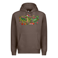Coffee christmas dinosaurs Premium Hoodie - MaliasSmallBusiness