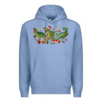 Colony Blue christmas dinosaurs Premium Hoodie - MaliasSmallBusiness