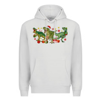 Dove Grey christmas dinosaurs Premium Hoodie - MaliasSmallBusiness