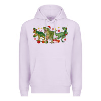 Lilac christmas dinosaurs Premium Hoodie - MaliasSmallBusiness