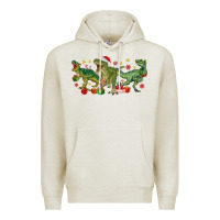 Oatmeal Heather christmas dinosaurs Premium Hoodie - MaliasSmallBusiness